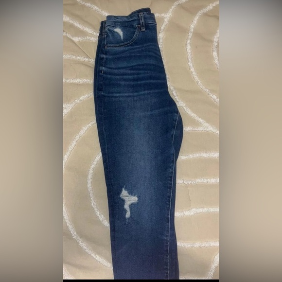 American Eagle Outfitters Navy Ripped Skinny Jeans - Picture 3 of 3